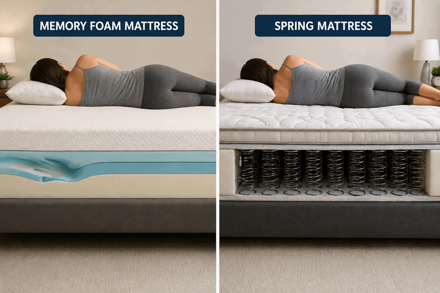 Memory Foam vs Spring Mattress in 2026: Which One Fits How You Actually Sleep