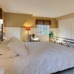 a metal bed frame full made bed set up