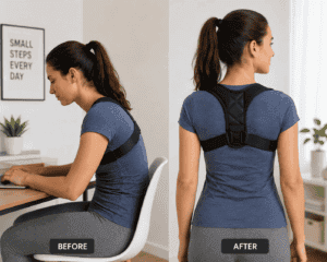 before and after with posture corrector