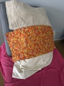 heating pad on massage table