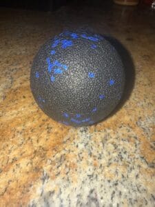 massage ball on countertop