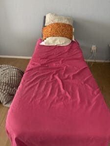 massage table with heating pad on it