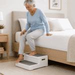 a senior using a step stool for their safety
