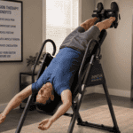 upclose someone using an inversion table for their back pain