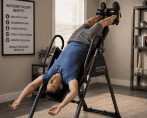 upclose someone using an inversion table for their back pain