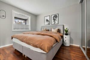 a bed setup for box springs