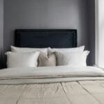 a bedding setup in home
