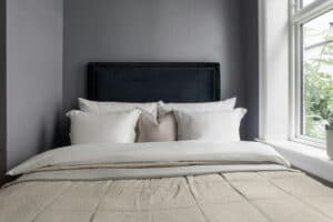 a bedding setup in home