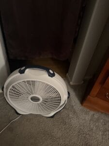 a bedroom cooling setup for hot summers