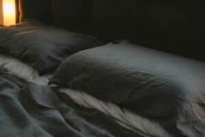 a cooling pillowcase in bedroom