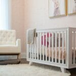 a crib in bedroom