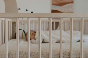 a crib in a home