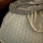 a layered cooling system on bed