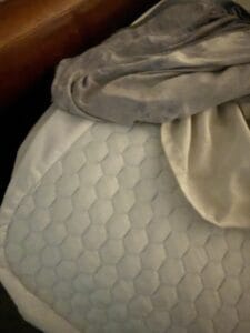 a layered cooling system on bed