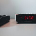 a light alarm on a nightstand