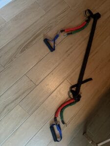 couple of resistance bands for stretching out