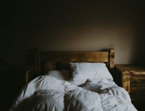 a setup of bed in home bedroom