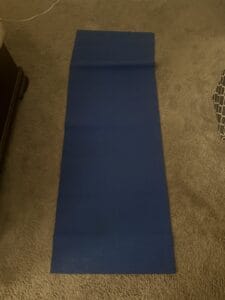 a stretching mat in home