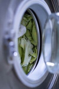 a washing machine used to wash sheets