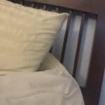 bed setup in home on side corner