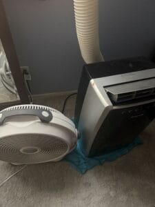 a cooling bedroom setup for hot summer