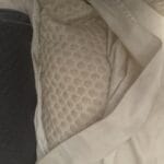 a cooling gel pillow upclose on a bed