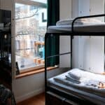 a dorm bunk bedding setup