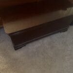 an end of bed bench for storage in bedroom