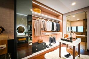 male wardrobe lit up nicely