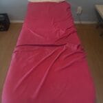 a massage table in home for stretching out