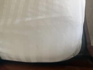 a mattress corner in hot summer