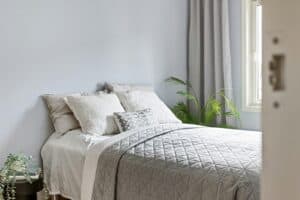 a memory foam bed setup