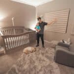 a nursery home setup with blinds for blocking light