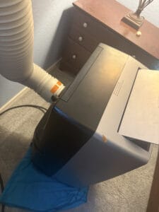 back of portable ac hose