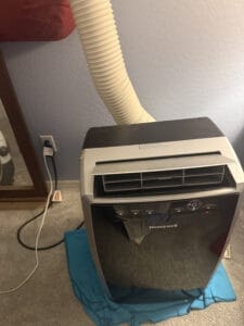 a portable ac in bedroom