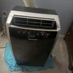 a portable ac in bedroom setup