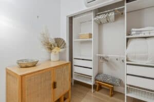 a portable wardrobe in home