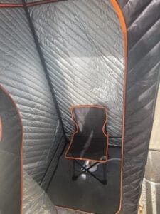a chair in portable sauna