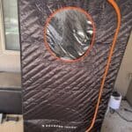 a sauna outdoor in tent