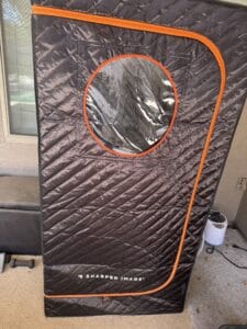 a sauna outdoor in tent