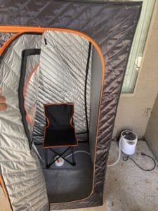 a sauna outdoor that is portable