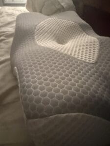 a side view of a cervical pillow