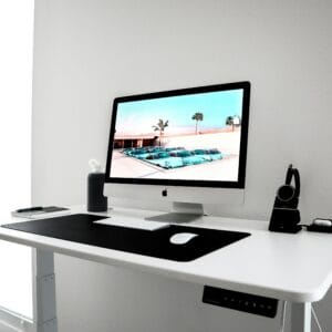 a standing desk mat in work station