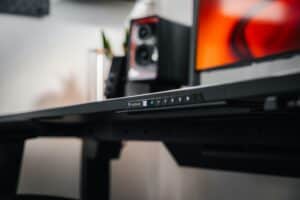 a desk with adjustable desk height