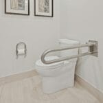 a bathroom grab bar for getting up