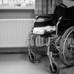 a wheelchair full in room