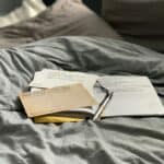 a journal on a bed
