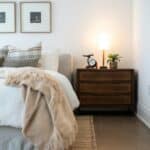 a bedside mat in bedroom