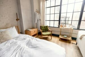 a mattress build setup open space