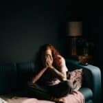 woman trouble sleeping in home